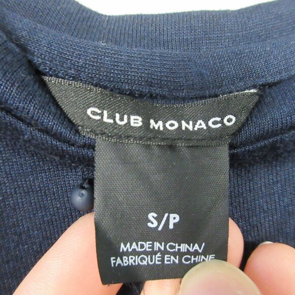 Club Monaco Women's Top Blouse S Blue Short Sleeve Beaded Rayon Blend Casual 184 - Picture 12 of 13